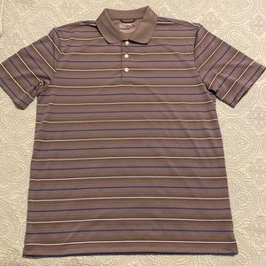 Chaps Blue & Gray Striped Golf Shirt
